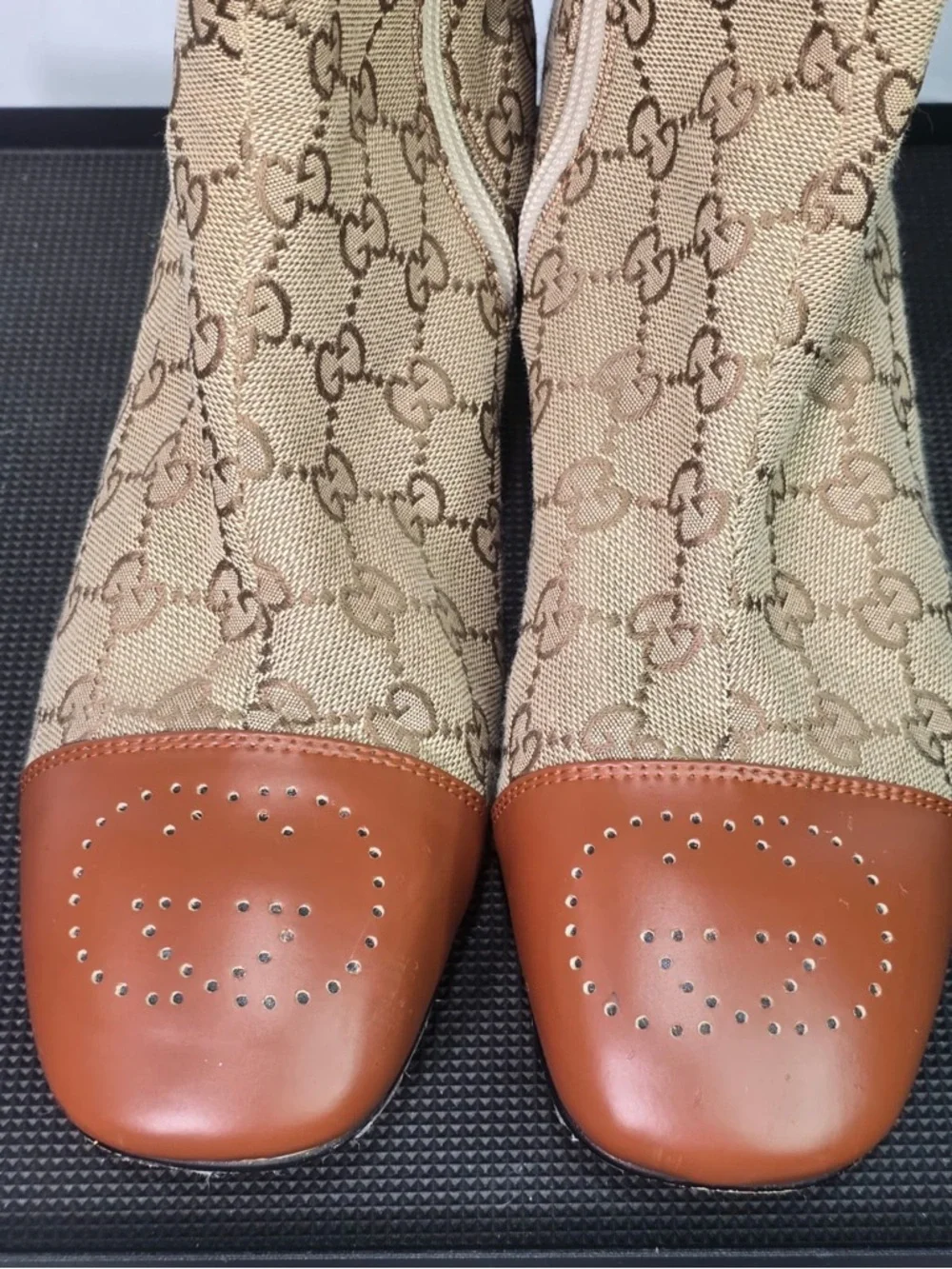 Gucci Ellis GG-Monogram Canvas Knee-High Boots